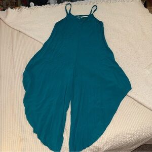 Teal Vintage Rayon Jumpsuit xl